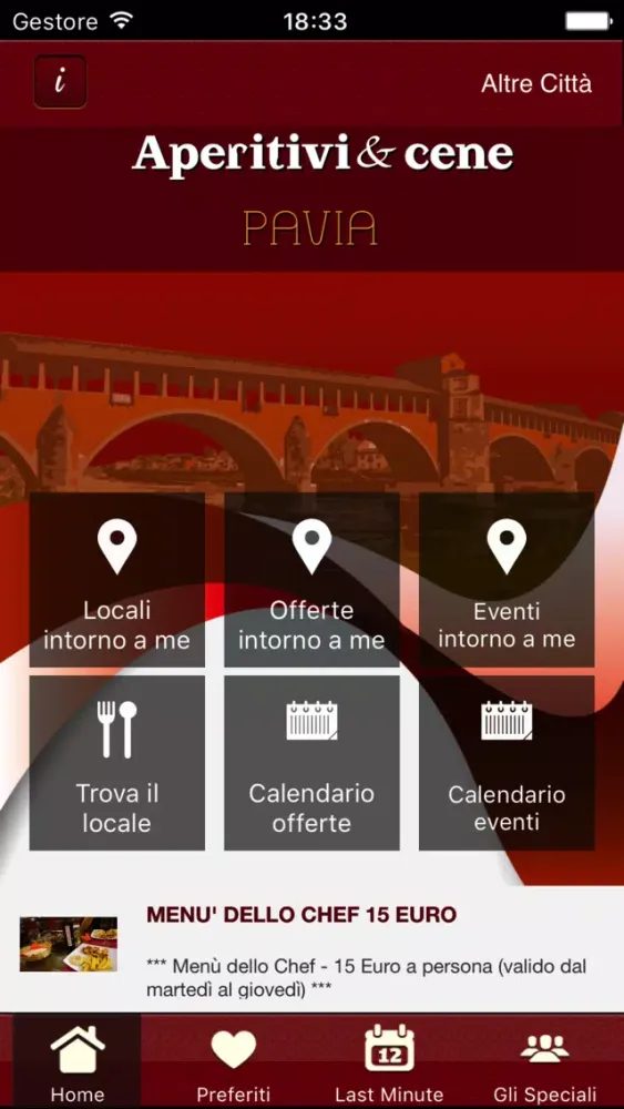 Capturas de pantalla de aperitivi & cene Pavia