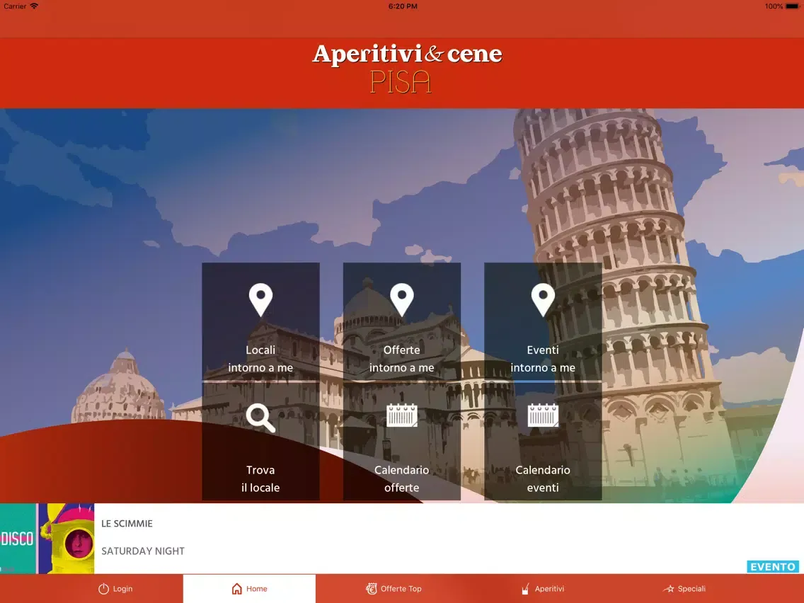 Скриншоты aperitivi & cene Pisa iPad 