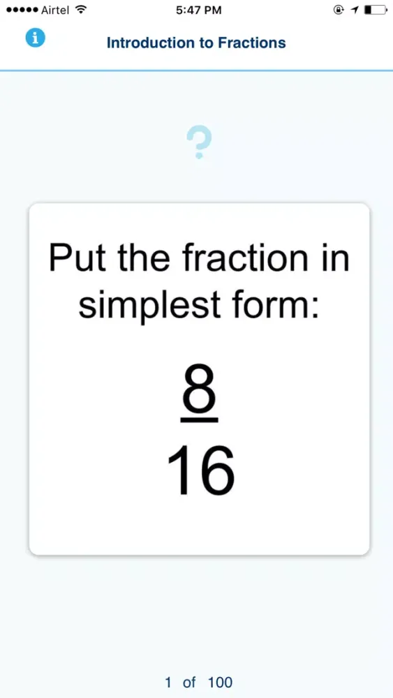 ภาพหน้าจอของ Learn It Flashcards - Introduction to Fractions