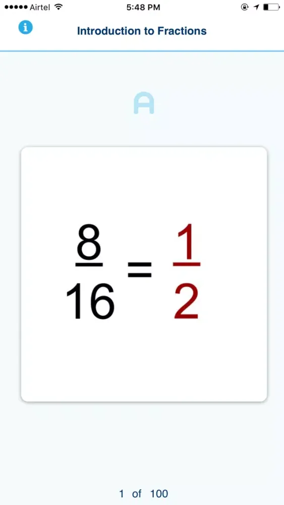 ภาพหน้าจอของ Learn It Flashcards - Introduction to Fractions