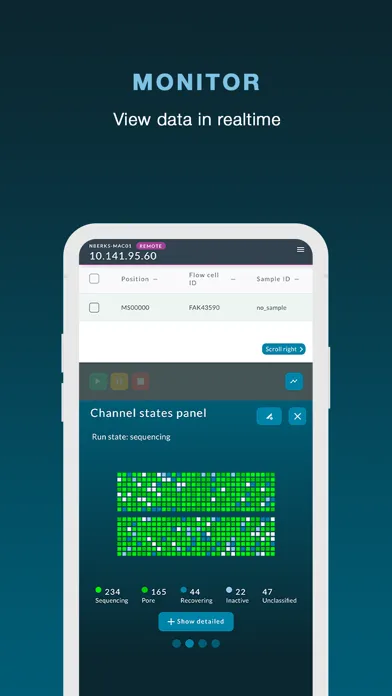 Capturas de pantalla de MinKNOW