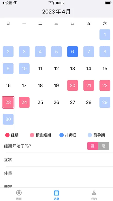 Captures d'écran de Cycle Tracker Calendar