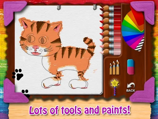 Capturas de tela do Paint and Play. iPad 