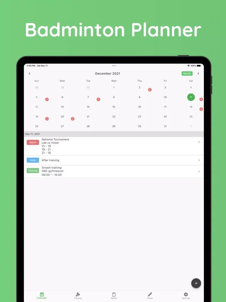 Ảnh chụp màn hình của Badminton Schedule Planner