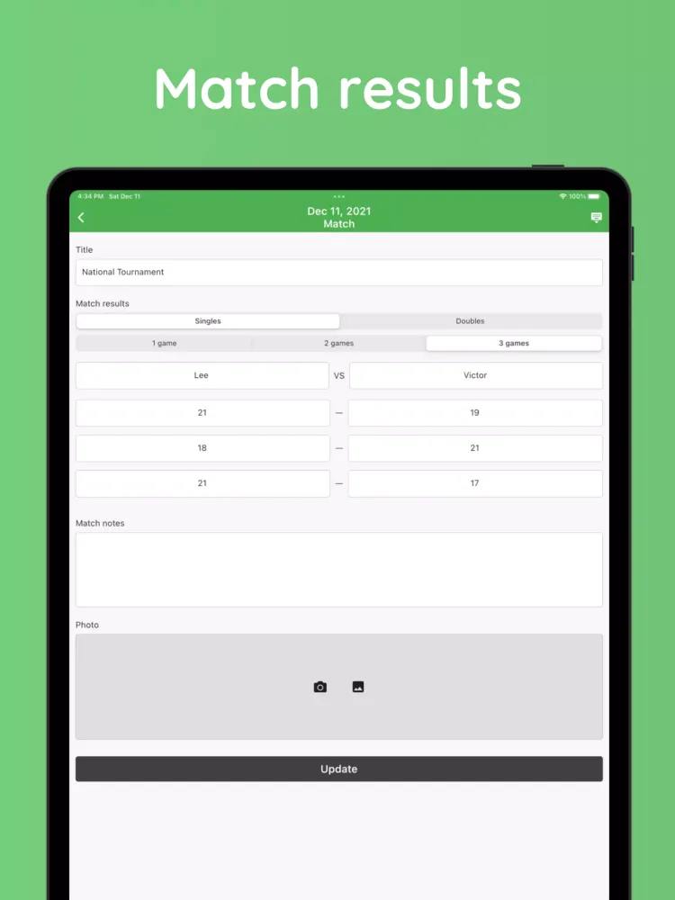 Ảnh chụp màn hình của Badminton Schedule Planner
