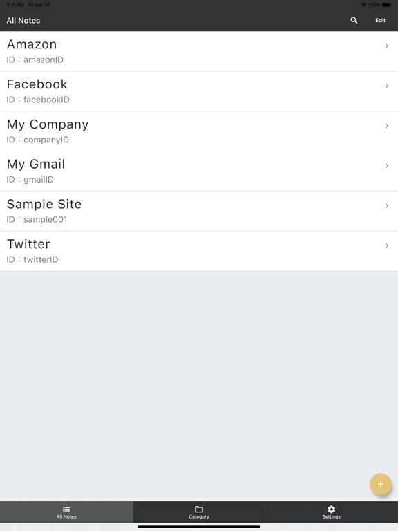Zrzuty ekranu Password Notepad | P-Note iPad 