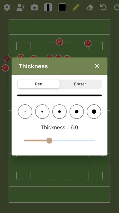 Tangkapan skrin Rugby Tactic Board