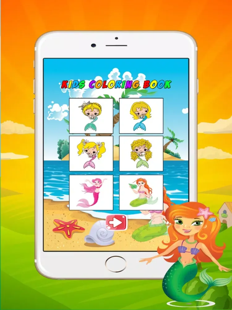Mermaid Coloring Book For Girls - Coloring Book for Little Boys, Little Girls and Kids iPad  Screenshots