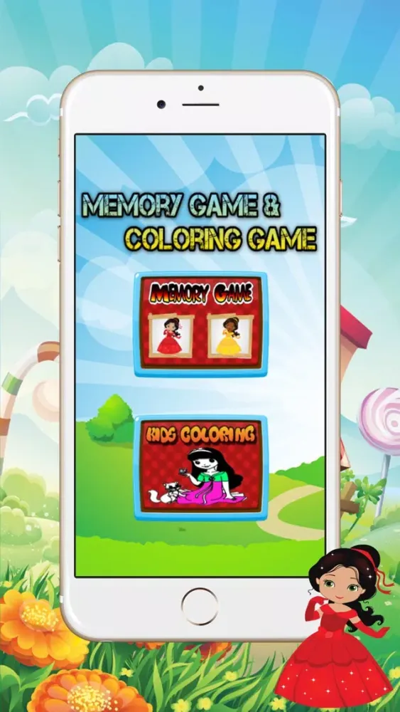 Zrzuty ekranu Cards Matching & Coloring Book Princess