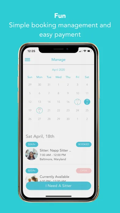 Capturas de pantalla de Napp - On Demand Sitters.
