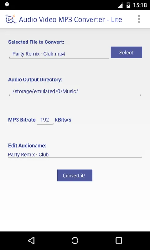 Audio Video MP3 Converter - Lite Screenshots