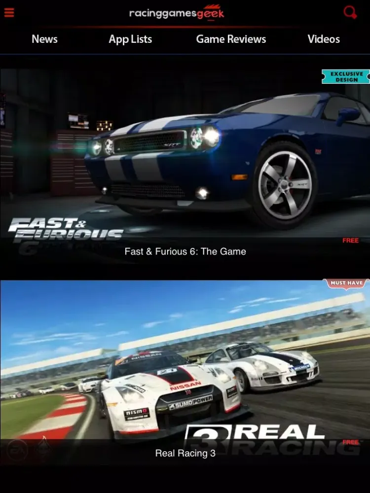 Скриншоты Racing Games Geek iPad 
