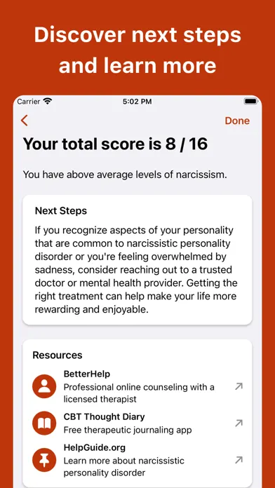Narcissistic Personality Test 스크린샷