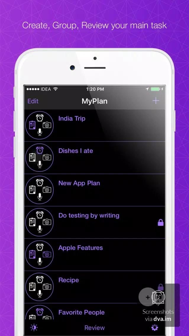 Screenshot di MyPlan App for organizing yourselves and your thoughts