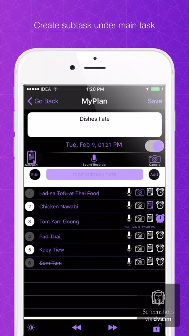 Screenshot di MyPlan App for organizing yourselves and your thoughts