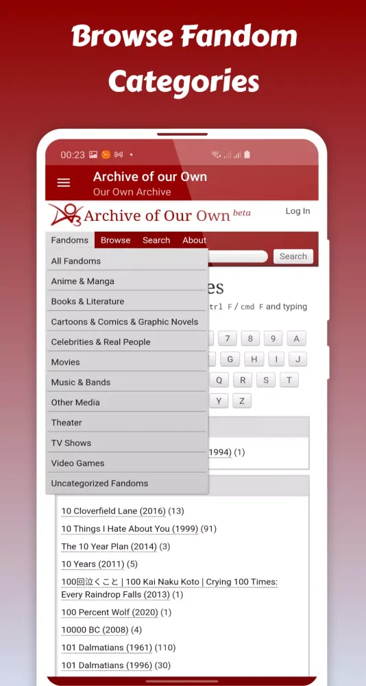 Archive of Our Own - AO3 Screenshots
