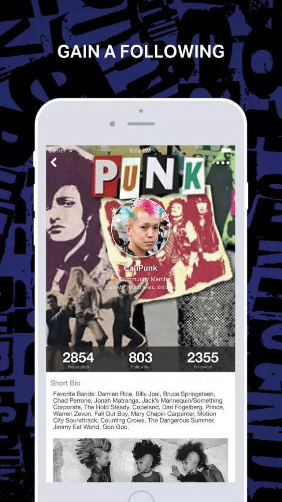 Capturas de tela do Amino for: Pop Punk and Emo