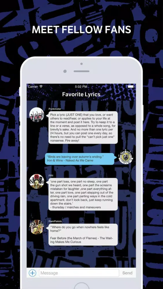 Capturas de tela do Amino for: Pop Punk and Emo