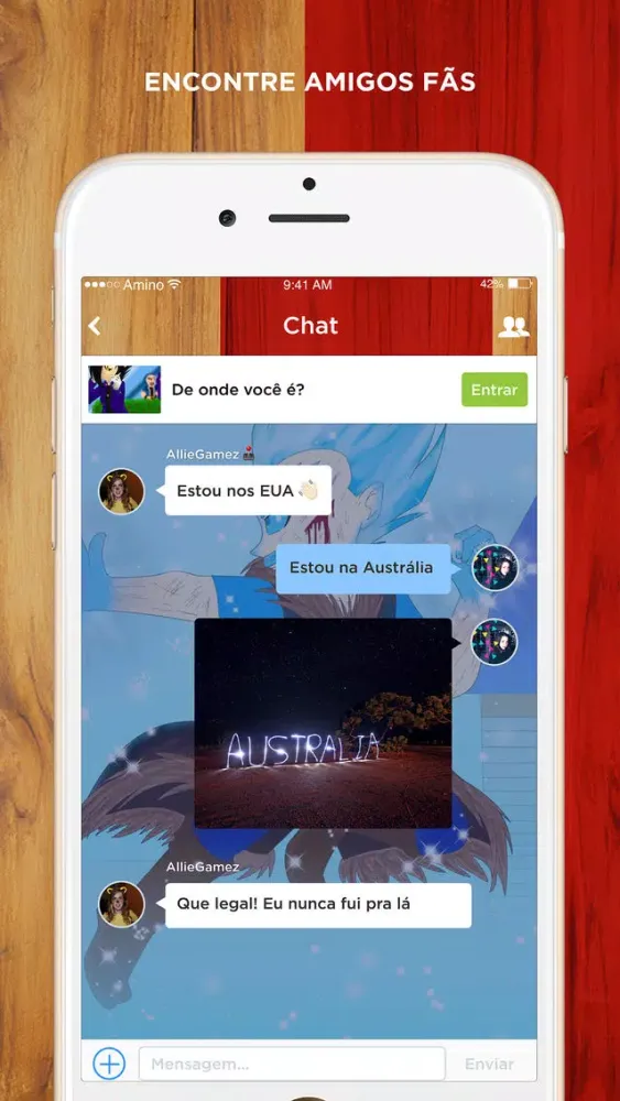 Tangkapan layar Entre Clãs Amino em Português