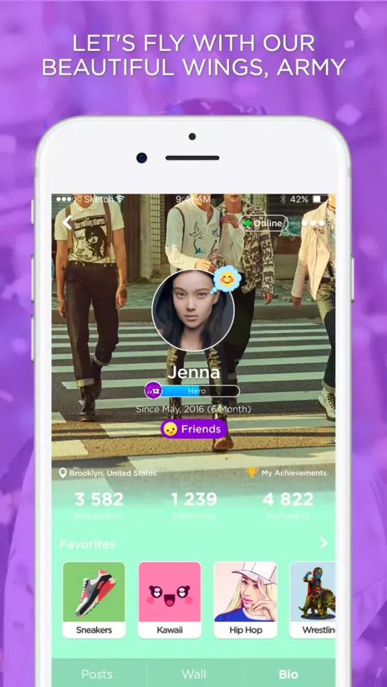 Tangkapan skrin ARMY Amino for BTS Stans