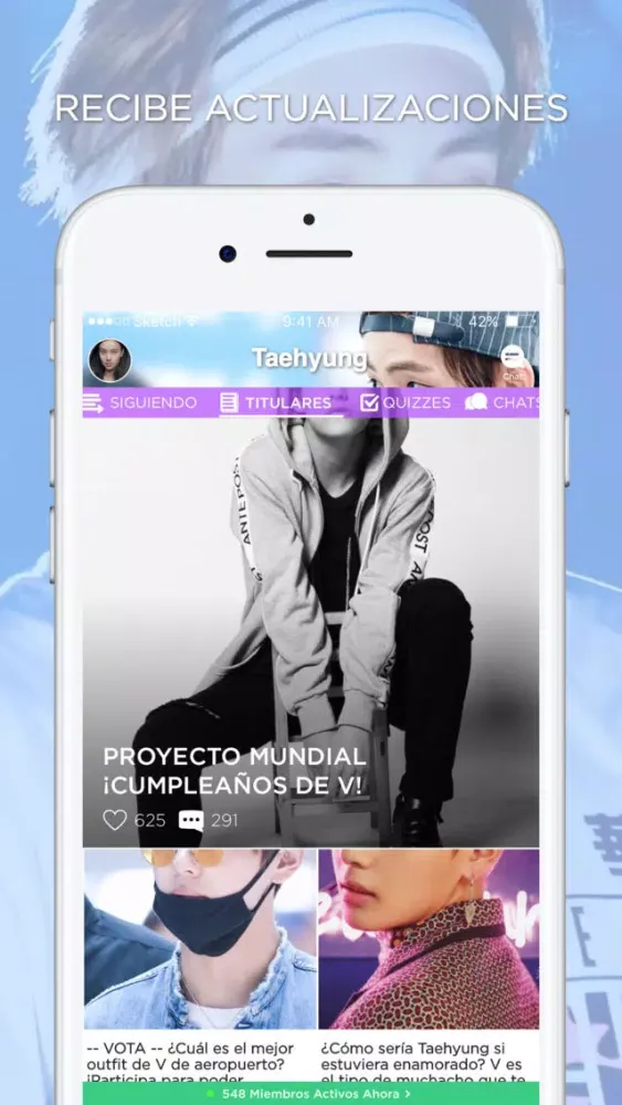 Ảnh chụp màn hình của Taehyung Amino para BTS V