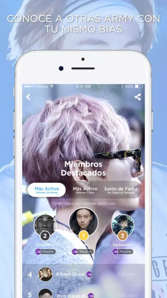 Ảnh chụp màn hình của Taehyung Amino para BTS V