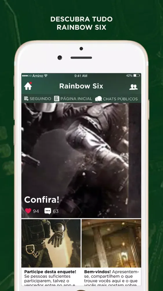 Captures d'écran de Amino para: Rainbow Six em PT