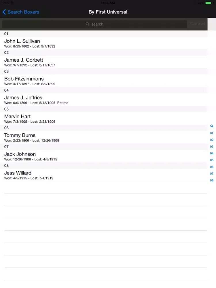 Boxing Heavyweight Champions iPad  Screenshots