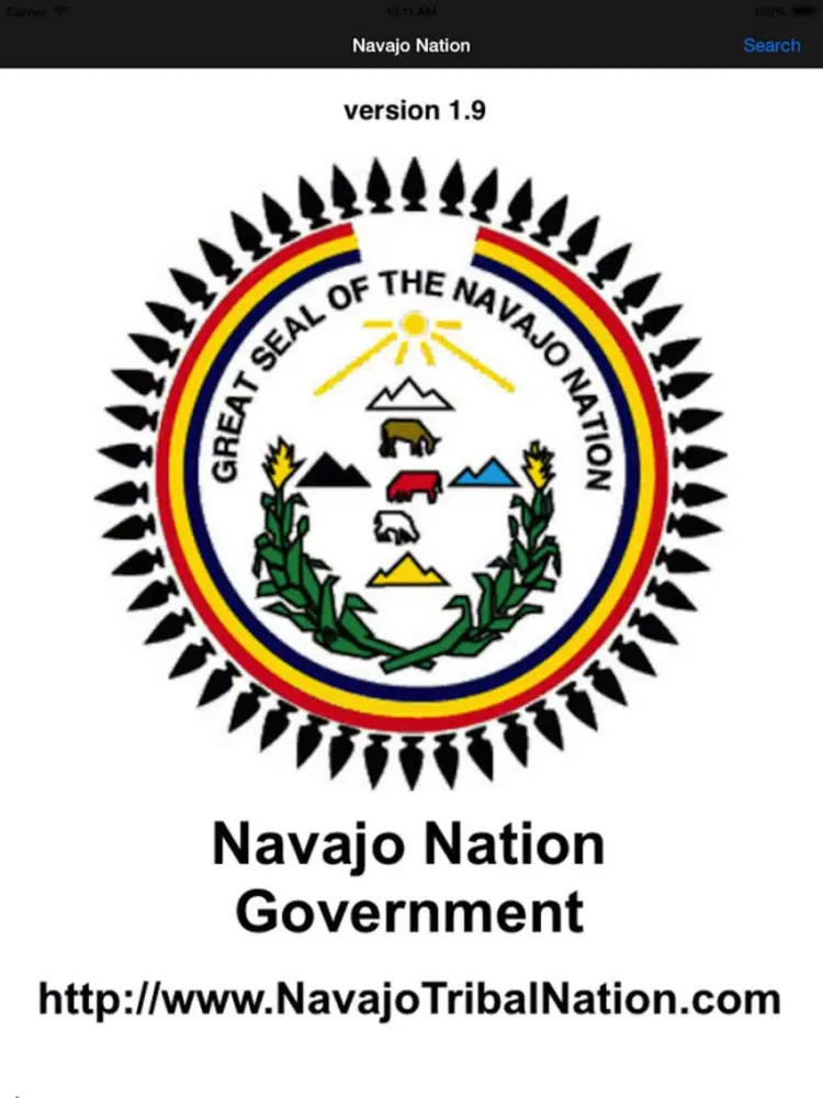 Capturas de tela do Navajo Nation Tribal Indian Government iPad 