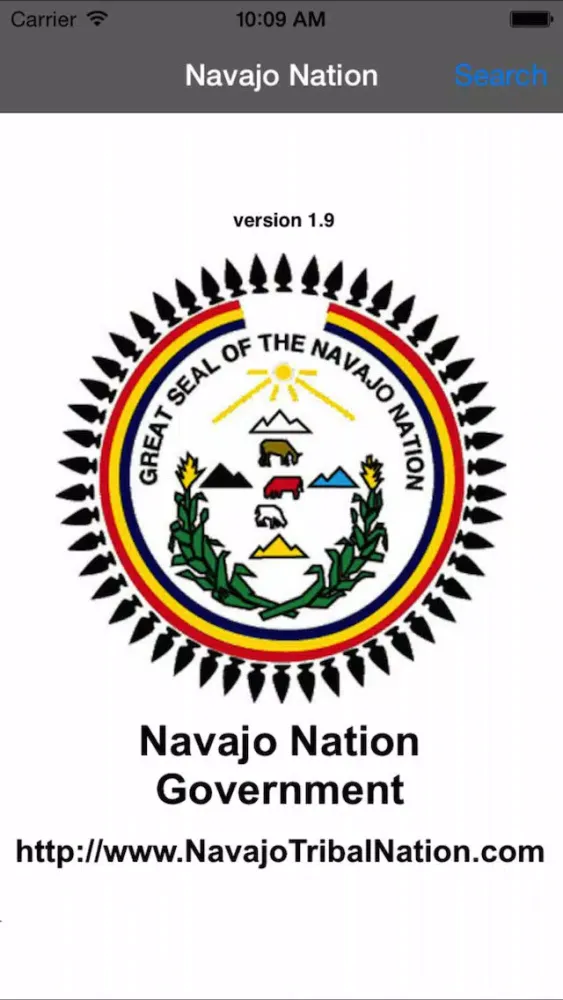 Capturas de tela do Navajo Nation Tribal Indian Government