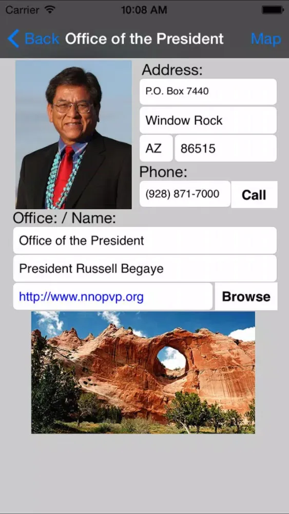 Capturas de tela do Navajo Nation Tribal Indian Government