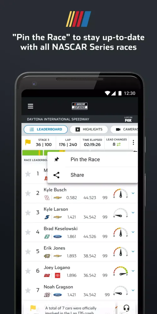 Ảnh chụp màn hình của NASCAR MOBILE