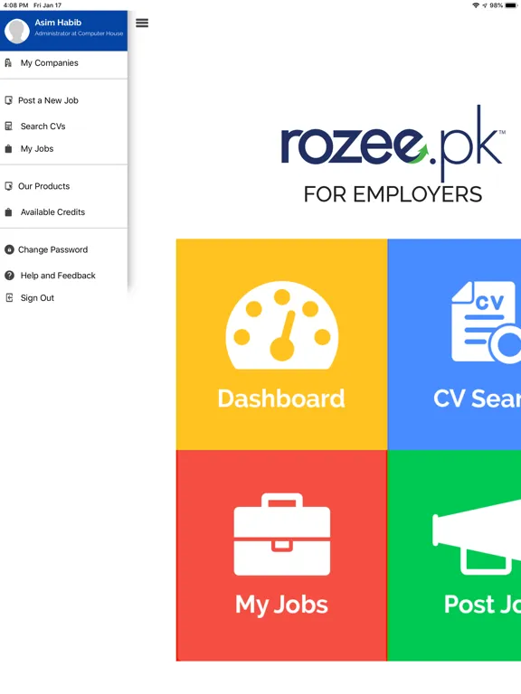 Rozee Employer iPad  سکرین شاٹس