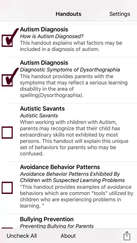 Скриншоты Parent Teacher Handouts