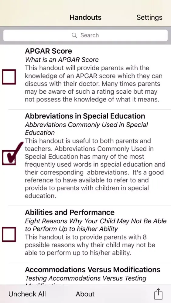 Скриншоты Parent Teacher Handouts