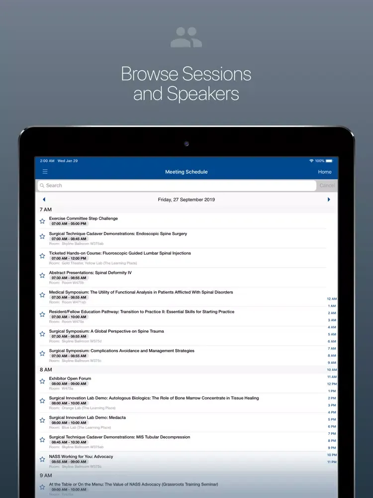 Capturas de pantalla de NASS Meetings iPad 