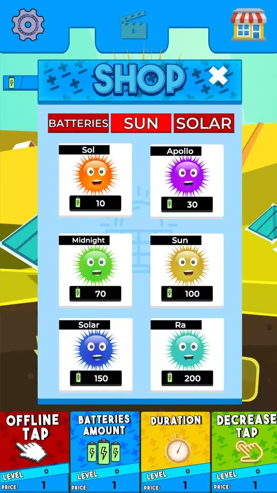 ภาพหน้าจอของ Idle Solar Tapping