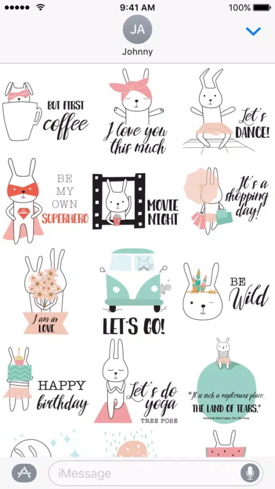 Zrzuty ekranu Little Funny Bunny Stickers!