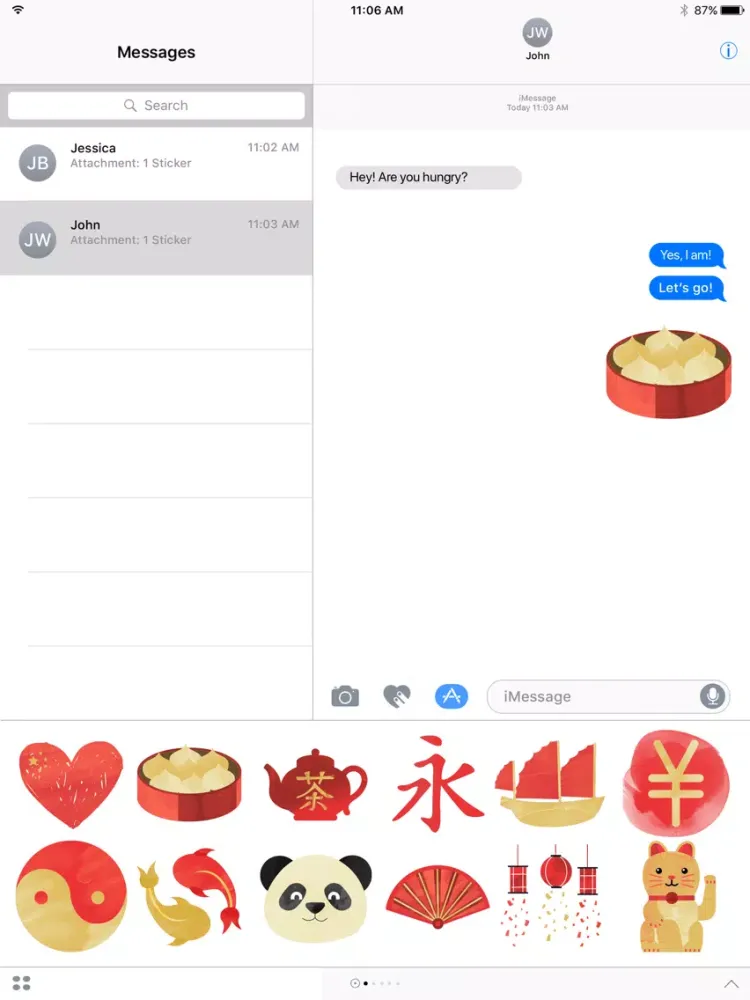 China Stickers - My Asian Adventure iPad 應用截圖