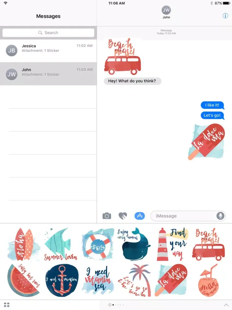 Summer Lovin' Stickers! iPad  스크린샷