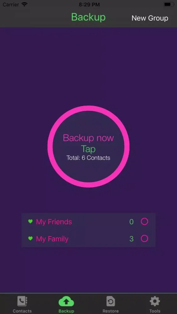 Скриншоты Backup vs Restore Contacts