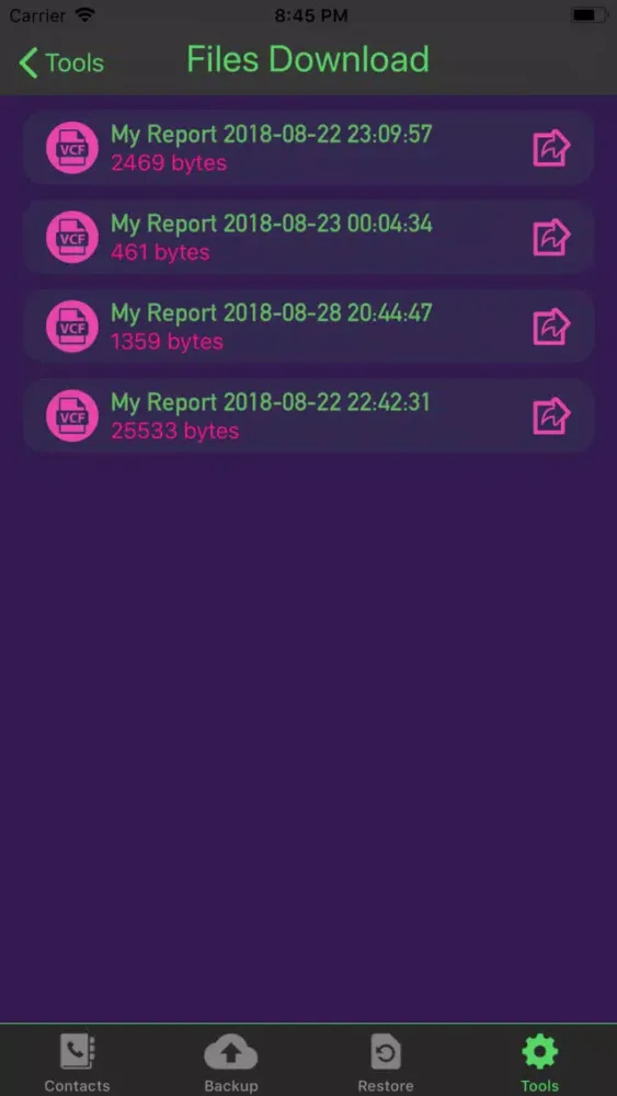 Скриншоты Backup vs Restore Contacts