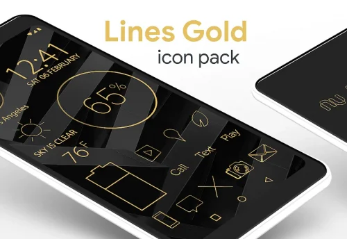 Lines Gold Pro - Icon Pack-screenshot-1
