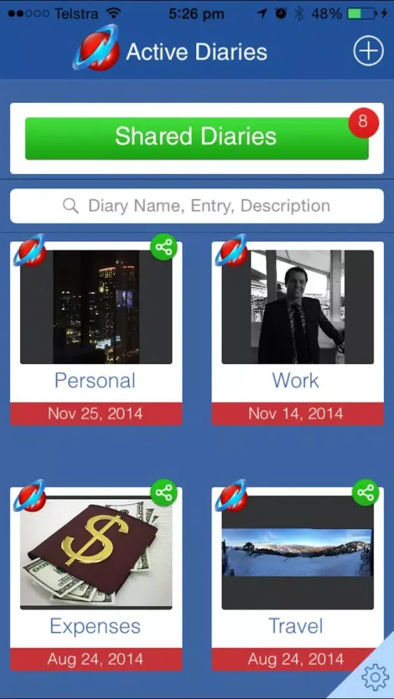 Active Diary Screenshots