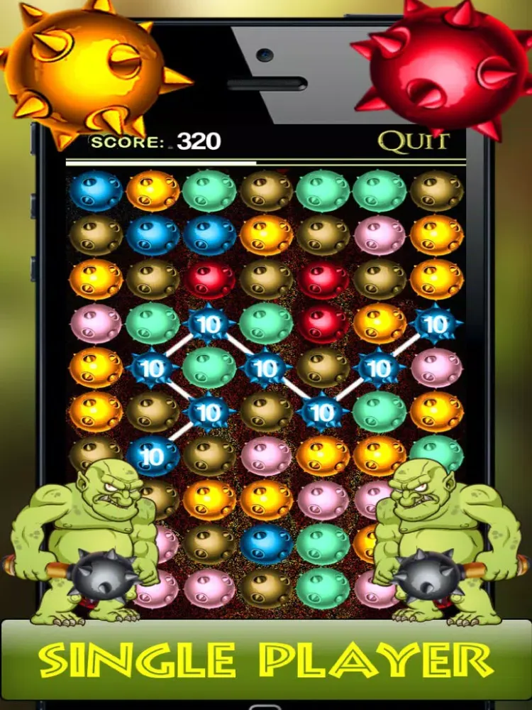 Tangkapan skrin Troll Bombs - Swipe the Spiked Balls iPad 