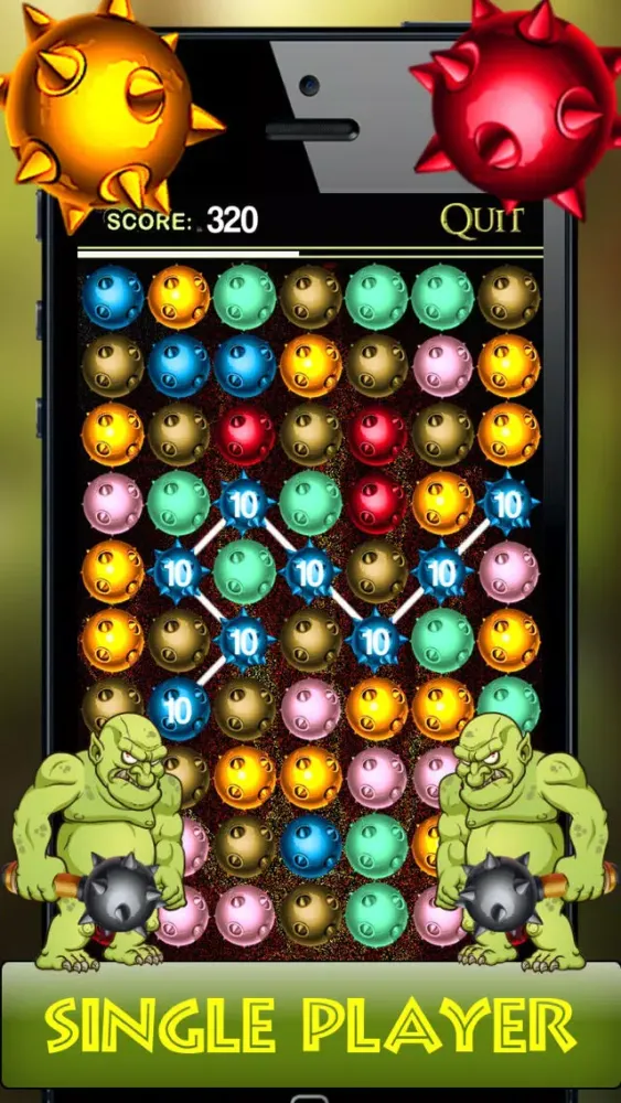 Tangkapan skrin Troll Bombs - Swipe the Spiked Balls