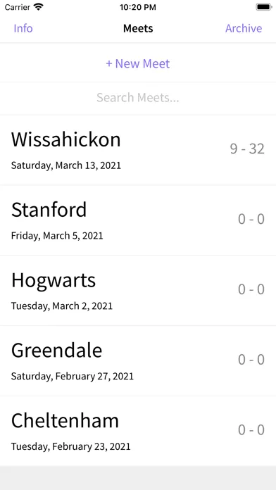 Track & Field Dual Meet Scorer سکرین شاٹس