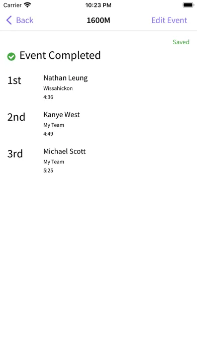 Track & Field Dual Meet Scorer سکرین شاٹس