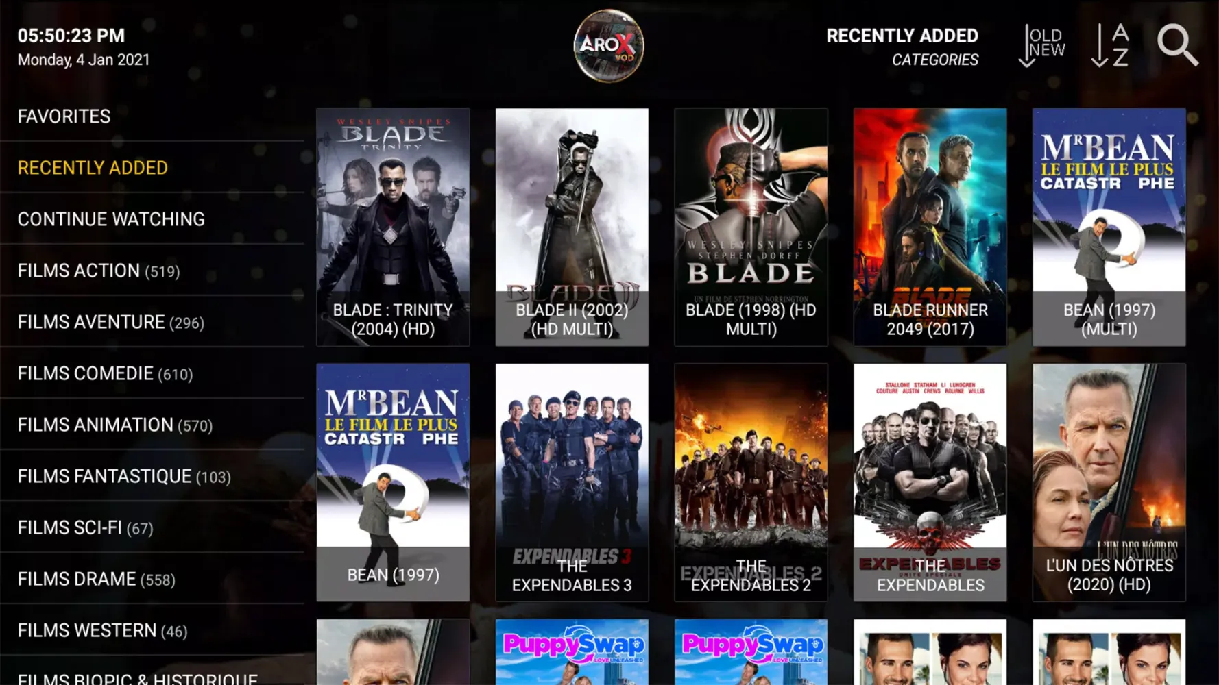 Capturas de pantalla de AROX VOD