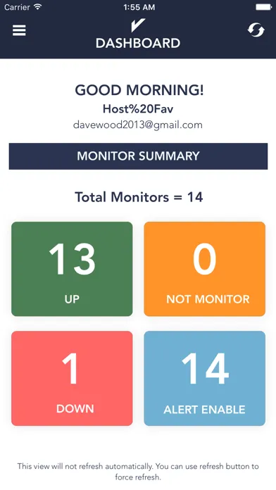 Tangkapan skrin Uptime - Server Monitor